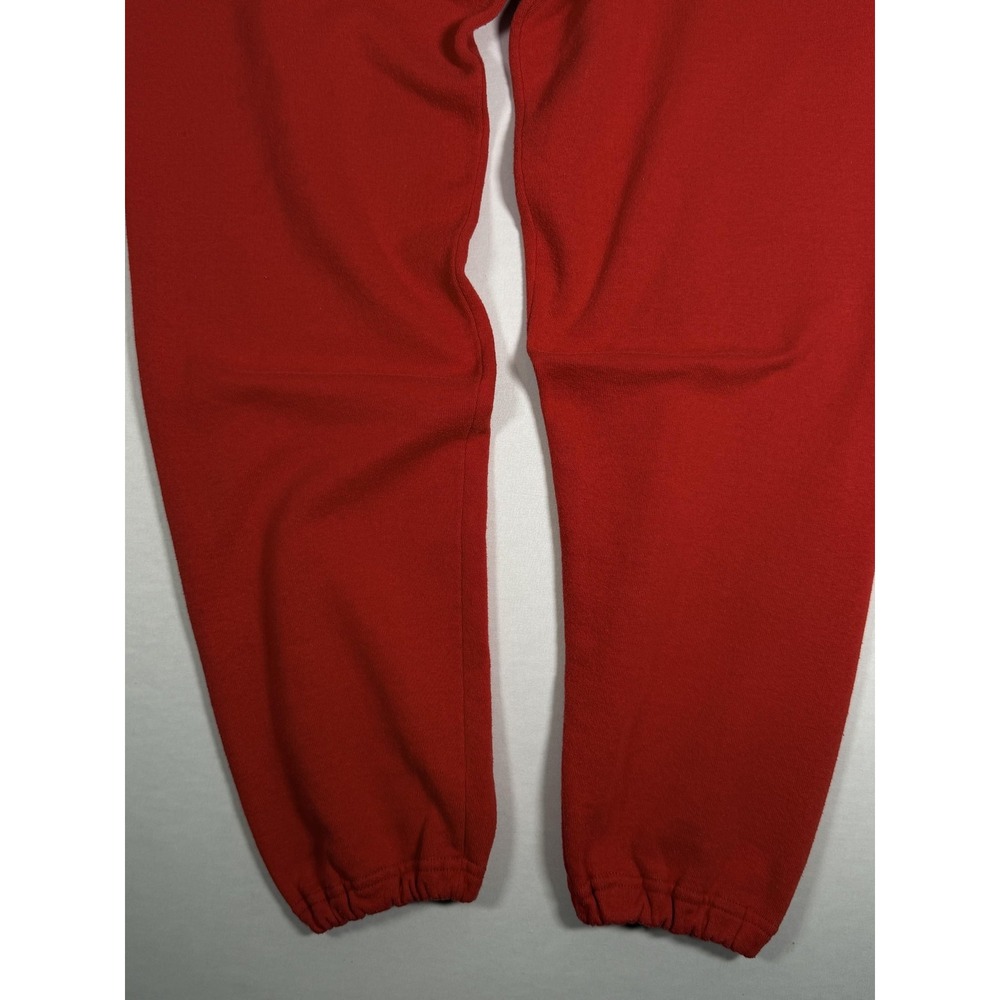 Vintage Jerzees Pants Mens Large Red Fleece Sweatpants Drawstring Elastic USA - Picture 7 of 15